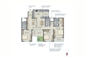 Sobha Altair 3bhk floor plan